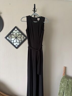 Anne Klein Black Sleeveless Maxi with Waist Sash
